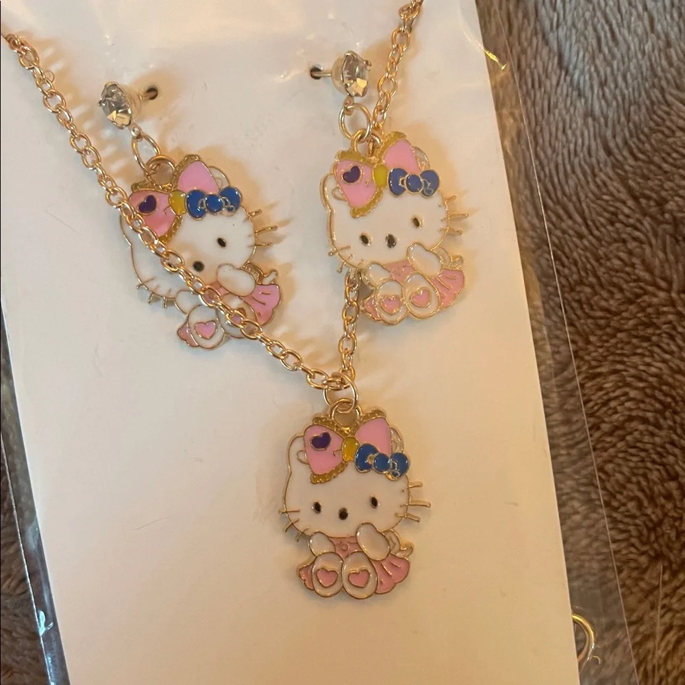 Hello Kitty Pink Kids Accessory Set jewelry socks croc charms notebook more nwt